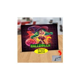23147907378 Hallowen Kutlayan Cadı 99 Parça Puzzle Yapboz Tablo