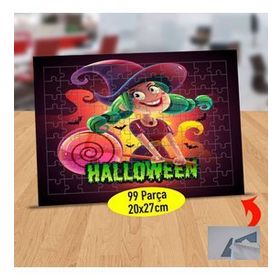 23147907378 Hallowen Kutlayan Cadı 99 Parça Puzzle Yapboz Tablo