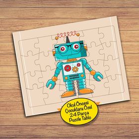 232147491070 Tatlı Robotcuk 24 Parça Çocuklara Özel Yapboz Tablo