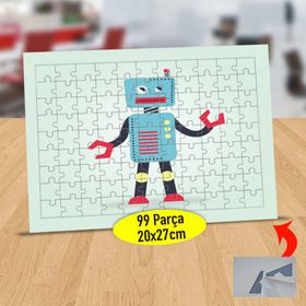 232147494379 Sevimli Bakan Robot 99 Parça Puzzle Yapboz Tablo