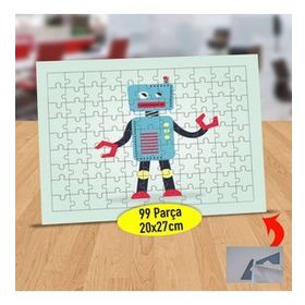232147494379 Sevimli Bakan Robot 99 Parça Puzzle Yapboz Tablo