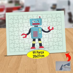 232147494379 Sevimli Bakan Robot 99 Parça Puzzle Yapboz Tablo