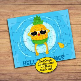 232147802771 Tatil Yapan Ananas 24 Parça Çocuklara Özel Yapboz Tablo
