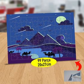 232147875159 Karanlık Çölde Develer 99 Parça Puzzle Yapboz Tablo