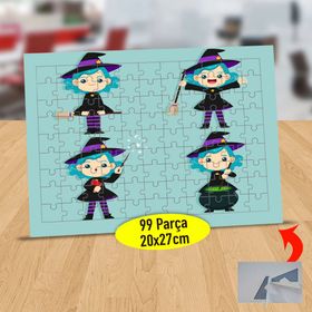 232147921186 Mavi Saçlı Neşeli Cadı 99 Parça Puzzle Yapboz Tablo