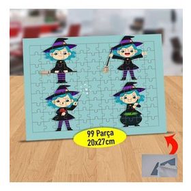232147921186 Mavi Saçlı Neşeli Cadı 99 Parça Puzzle Yapboz Tablo