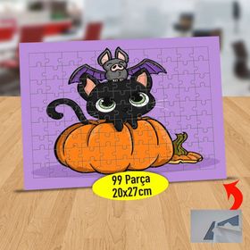 232147921889 Kabakta Kedi Ve Yarasa 99 Parça Puzzle Yapboz Tablo