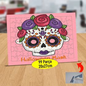 232147925446 Çiçekli Kuru Kafa 99 Parça Puzzle Yapboz Tablo