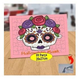 232147925446 Çiçekli Kuru Kafa 99 Parça Puzzle Yapboz Tablo