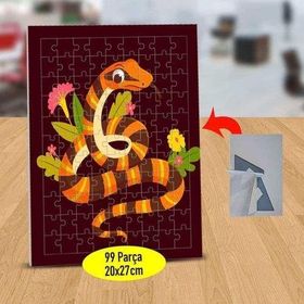 232148124965 Çiçekli Yılan 99 Parça Puzzle Yapboz Tablo