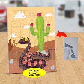232148127123 Kaktüs Dibinde Yılan 99 Parça Puzzle Yapboz Tablo