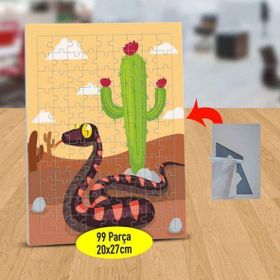 232148127123 Kaktüs Dibinde Yılan 99 Parça Puzzle Yapboz Tablo