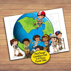 23259 Dünyayı Gezen İzciler Çocuklara Özel Puzzle Yapboz Tablo