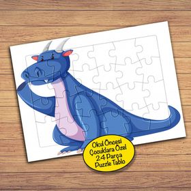 23458 Mavi Dinazor Dragon 24 Parça Çocuklara Özel Yapboz Tablo