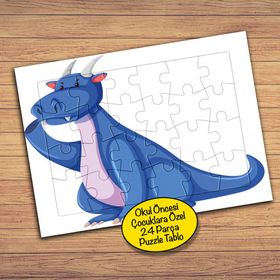 23458 Mavi Dinazor Dragon 24 Parça Çocuklara Özel Yapboz Tablo