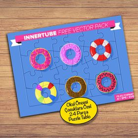 234PZ Tatlı Renkli Donutlar Çocuklara Özel Puzzle Yapboz Tablo