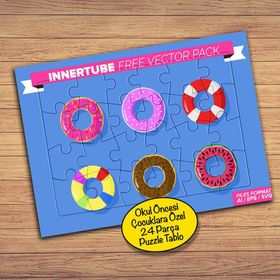 234PZ Tatlı Renkli Donutlar Çocuklara Özel Puzzle Yapboz Tablo