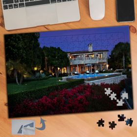 235 Bahçeli Lüks Villa Ev 240 Parça Puzzle Yapboz Tablo