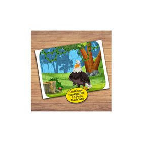 23558 Ormandaki Sevimli Kartal Çocuklara Özel Puzzle Yapboz Tablo