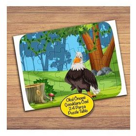23558 Ormandaki Sevimli Kartal Çocuklara Özel Puzzle Yapboz Tablo