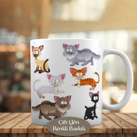 236 İri Gözlü Sevimli Pisicikler Kedi Baskılı Kupa Bardak