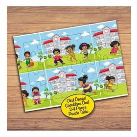 23607 Çimenlerde Oynayan Arkadaşlar Çocuklara Özel Puzzle Yapboz Tablo