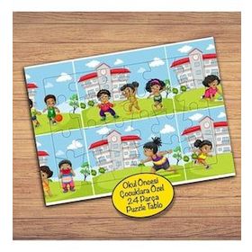 23607 Çimenlerde Oynayan Arkadaşlar Çocuklara Özel Puzzle Yapboz Tablo