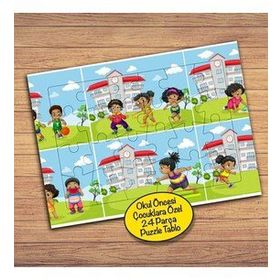 23607 Çimenlerde Oynayan Arkadaşlar Çocuklara Özel Puzzle Yapboz Tablo