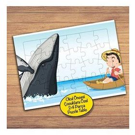 23617 Çocuk Ve Köpek Balığı Çocuklara Özel Puzzle Yapboz Tablo