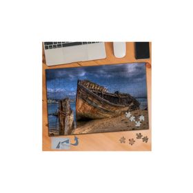 238 Kıyıya Terk Edilmiş Kayık 240 Parça Puzzle Yapboz Tablo