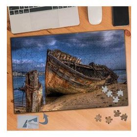 238 Kıyıya Terk Edilmiş Kayık 240 Parça Puzzle Yapboz Tablo