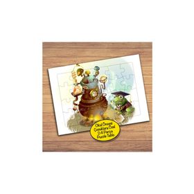 23855 Kazan Başındaki Kurbağa Çocuklara Özel Puzzle Yapboz Tablo