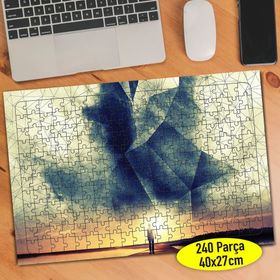 238875142 Gün Batımında ve Romantik Çift 240 Parça Puzzle Yapboz