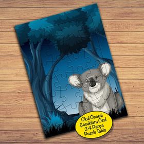 23948 Ormandaki Koala Hayvan Çocuklara Özel Puzzle Yapboz Tablo