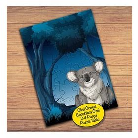23948 Ormandaki Koala Hayvan Çocuklara Özel Puzzle Yapboz Tablo