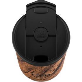 24 Bottles 350 ml Kahverengi Travel Tumbler Sequoia Wood Paslanmaz Çelik Termos Bardak
