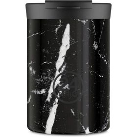 24 Bottles 350 ml Siyah Travel Tumbler Black Marble Termos Kupa