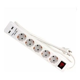 24025 USB Girişli Beşli Grup Priz ve Uzatma Kablosu