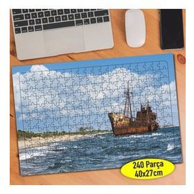 24073 Eski Rustik Gemi Deniz Manzara 240 Parça Puzzle Yapboz
