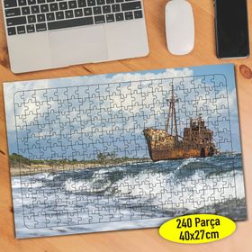 24080 Eski Rustik Gemi Deniz Manzara 240 Parça Puzzle Yapboz