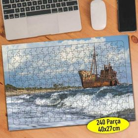 24080 Eski Rustik Gemi Deniz Manzara 240 Parça Puzzle Yapboz
