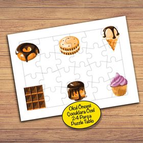 240PZ Çikolatalı Yiyecekler Çocuklara Özel Puzzle Yapboz Tablo