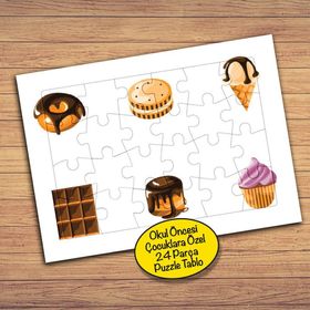 240PZ Çikolatalı Yiyecekler Çocuklara Özel Puzzle Yapboz Tablo