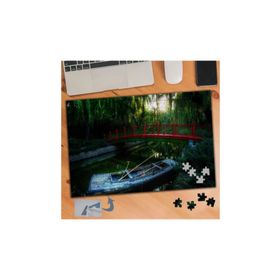 241 Göl Üstü Kırmızı Köprü Ve Kayık 240 Parça Puzzle Yapboz Tablo