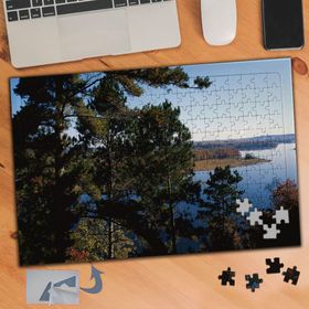 242 Ağaç Topluluğu Ve Deniz Manzarası 240 Parça Puzzle Yapboz Tablo