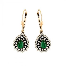 2,42 ct Zümrüt Elmas Küpe