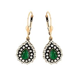 2,42 ct Zümrüt Elmas Küpe