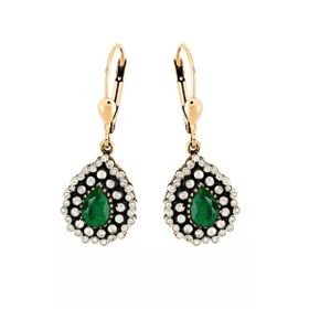 2,42 ct Zümrüt Elmas Küpe