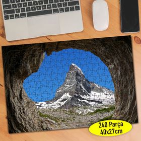 2424 Mağaradan Gökyüzü ve Dağ Manzarası 240 Parça Puzzle Yapboz