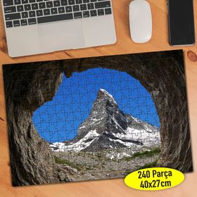 2424 Mağaradan Gökyüzü ve Dağ Manzarası 240 Parça Puzzle Yapboz